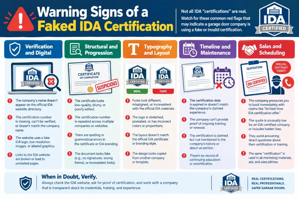 Warning Signs of a Faked IDA Certification
