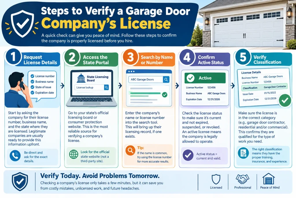 Steps to Verify a Garage Door Company's License