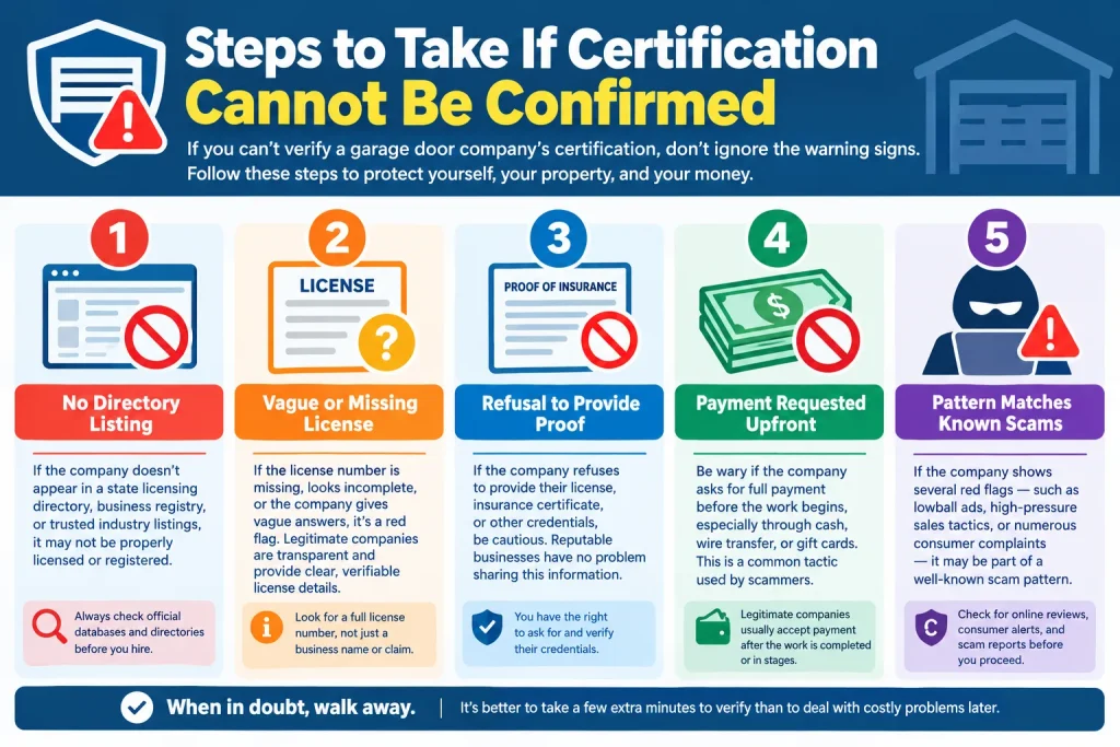 Steps to Take If Certification Cannot Be Confirmed